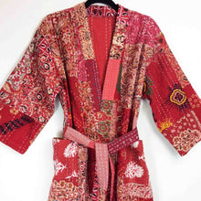 Load image into Gallery viewer, Blockprint Patchwork Kantha Robe