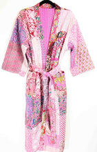 Load image into Gallery viewer, Blockprint Patchwork Kantha Robe