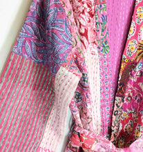 Load image into Gallery viewer, Blockprint Patchwork Kantha Robe