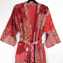 Load image into Gallery viewer, Blockprint Patchwork Kantha Robe