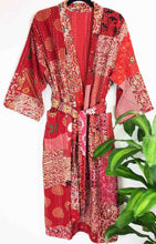 Load image into Gallery viewer, Blockprint Patchwork Kantha Robe