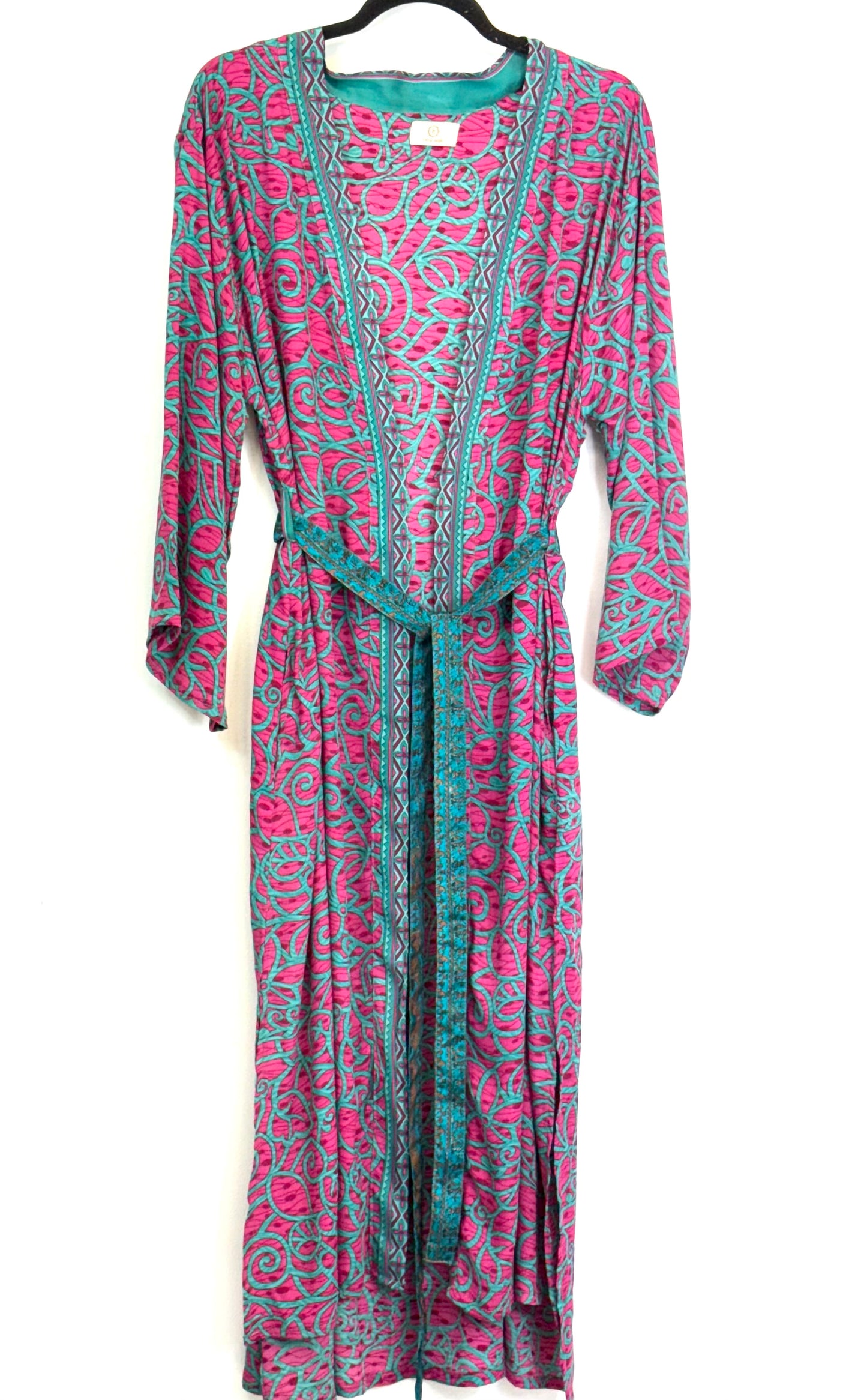 Vintage Silk Sari Kimono Long