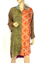 Load image into Gallery viewer, Vintage Silk Sari Long Shirt
