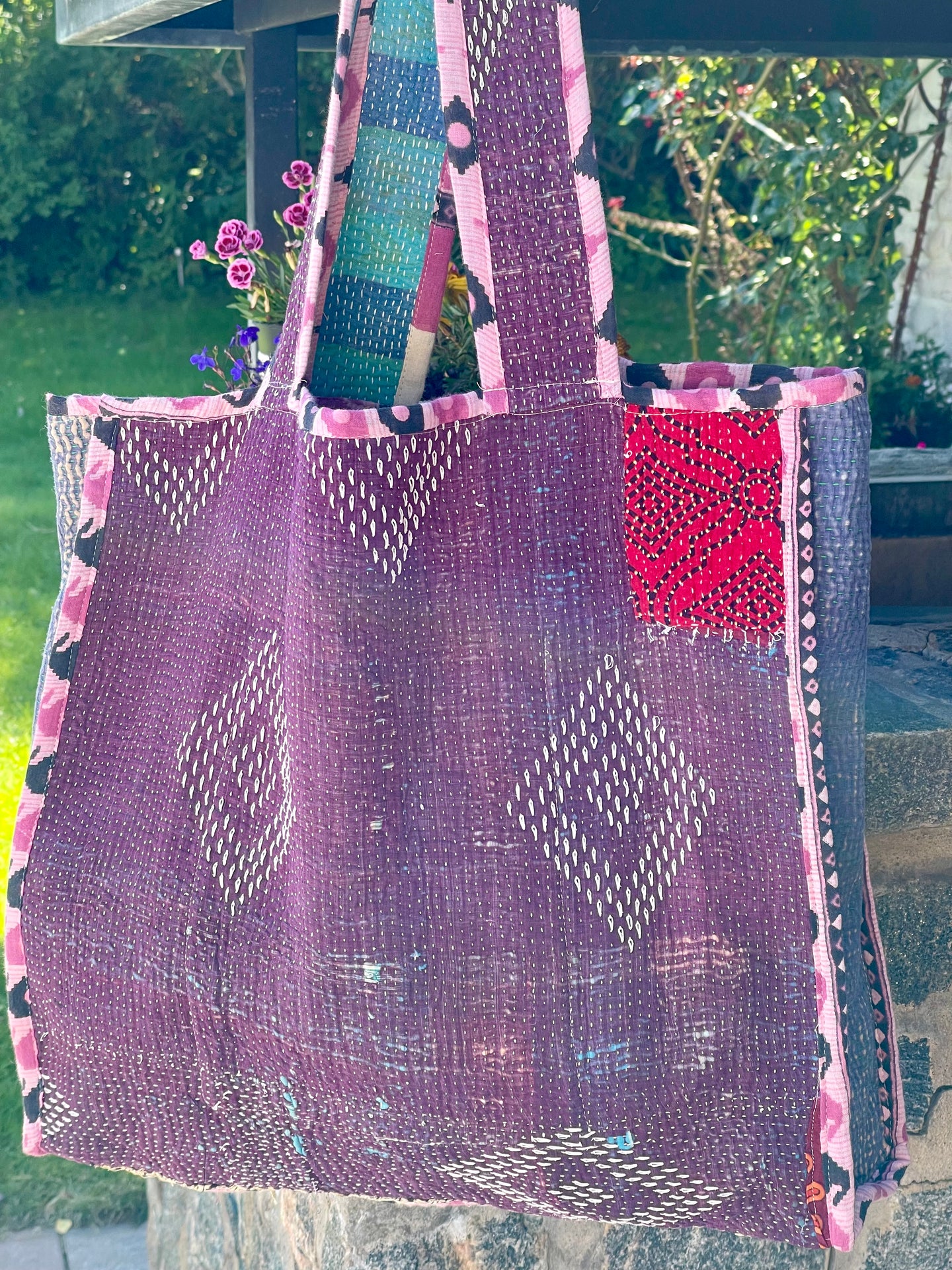 Sari Kantha Tote Bag