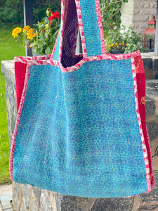 Sari Kantha Tote Bag