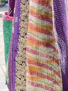 Sari Kantha Tote Bag