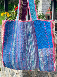 Sari Kantha Tote Bag