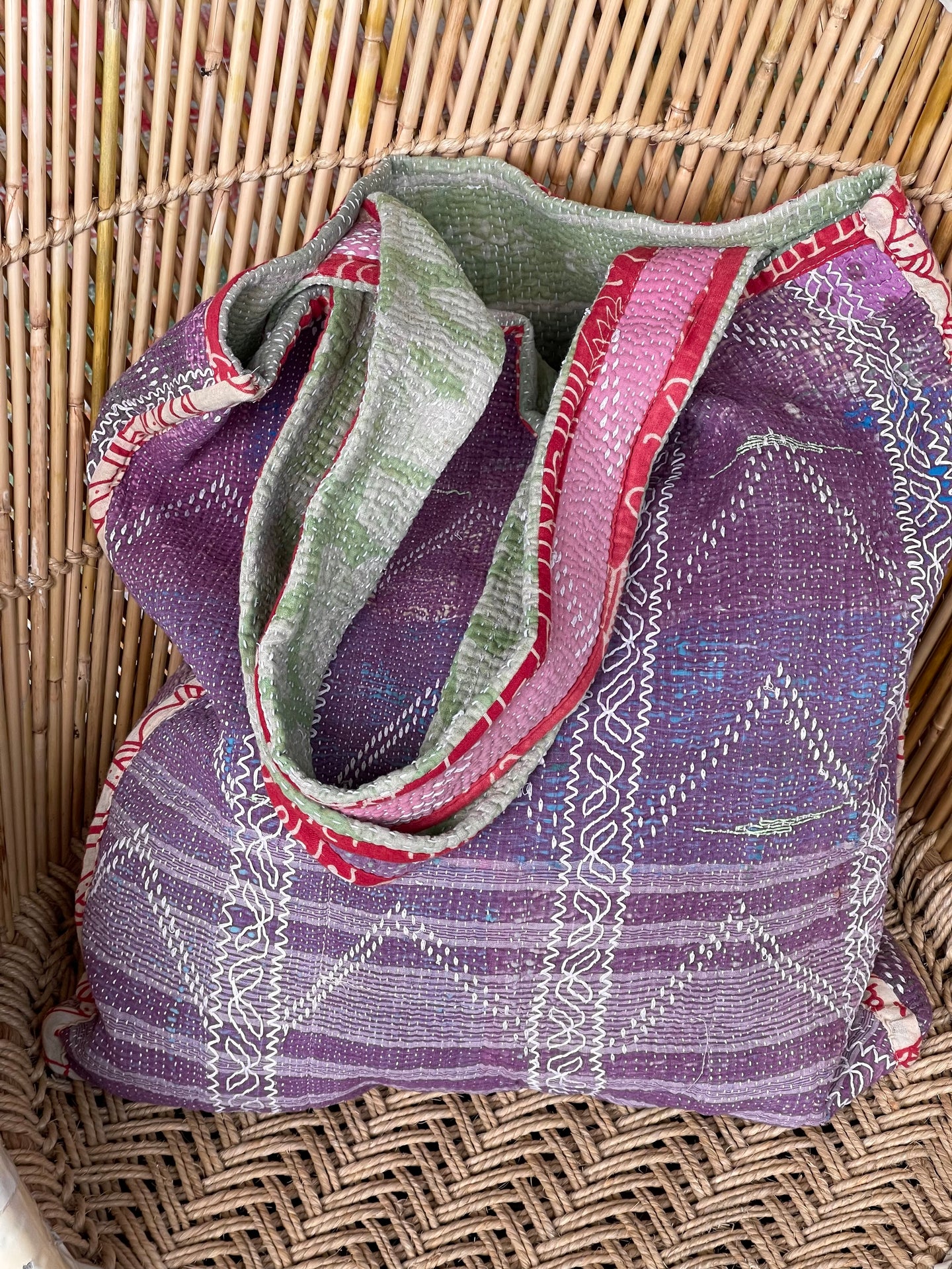 Sari Kantha Tote Bag