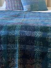 Load image into Gallery viewer, Indigo Kantha Quilt
