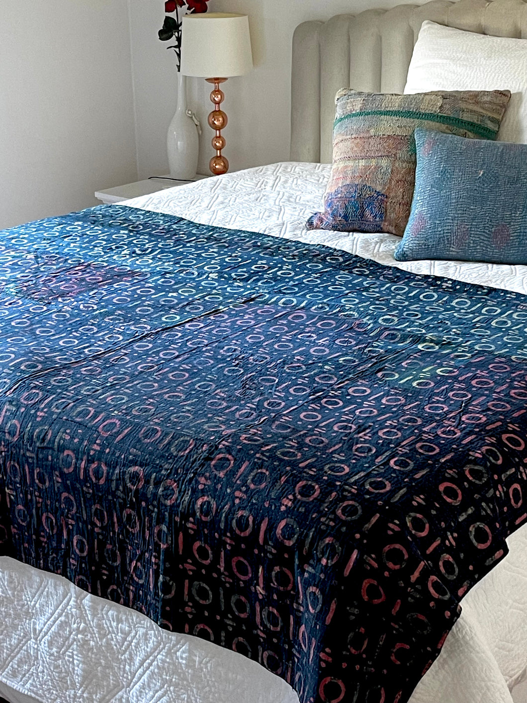 Indigo Kantha Quilt