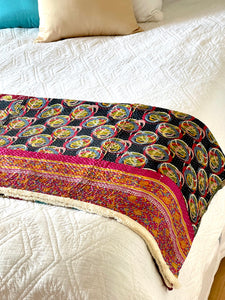 Vintage Sari Kantha Quilt