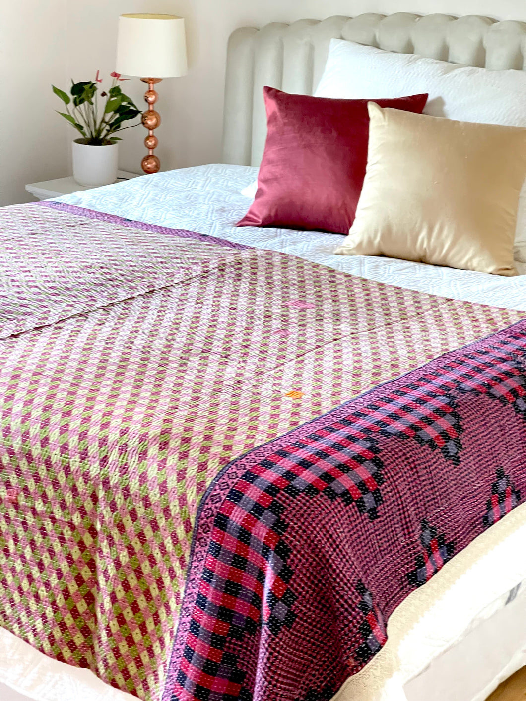 Vintage Sari kantha Quilt