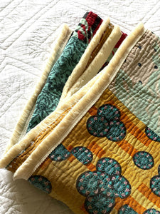 Vintage Sari Kantha Quilt