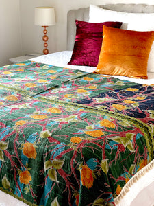 Vintage Sari Kantha Quilt