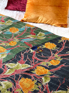 Vintage Sari Kantha Quilt