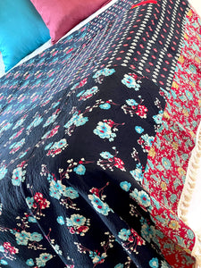 Vintage Sari Kantha Quilt