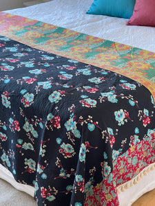 Vintage Sari Kantha Quilt