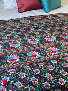 Vintage Sari Kantha Quilt