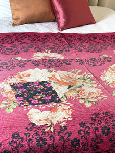 Vintage Sari Kantha Quilt