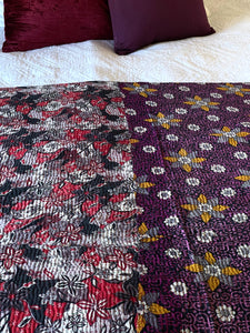 Vintage Sari Kantha Quilt