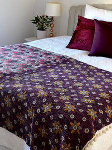 Vintage Sari Kantha Quilt