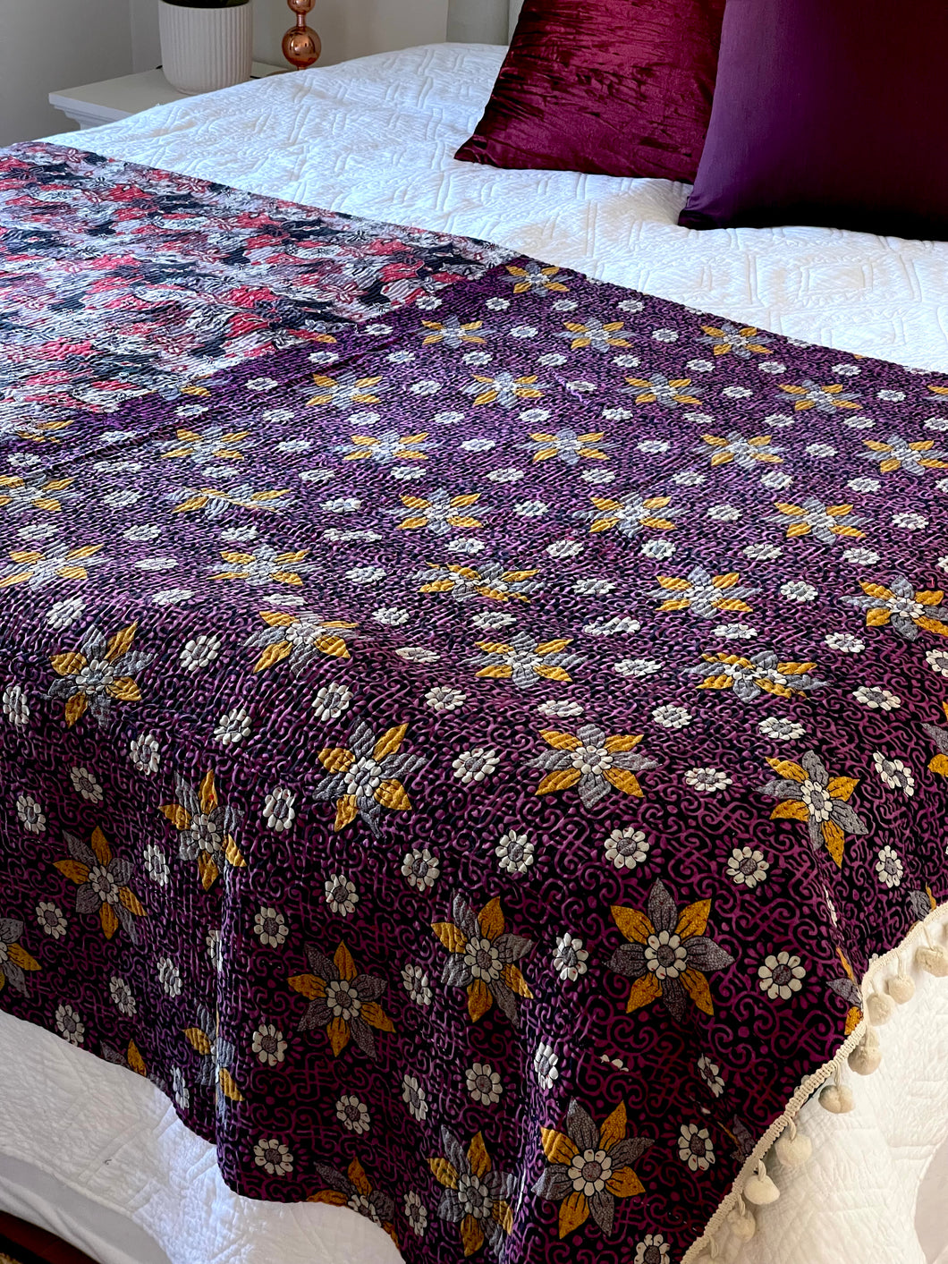 Vintage Sari Kantha Quilt