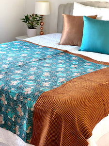 Vintage Sari Kantha Quilt