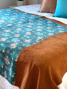 Vintage Sari Kantha Quilt