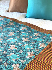 Vintage Sari Kantha Quilt