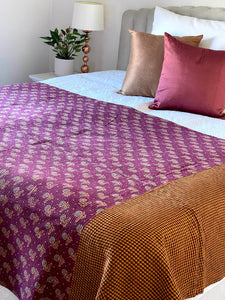 Vintage Sari Kantha Quilt