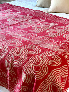 Vintage Sari Kantha Quilt