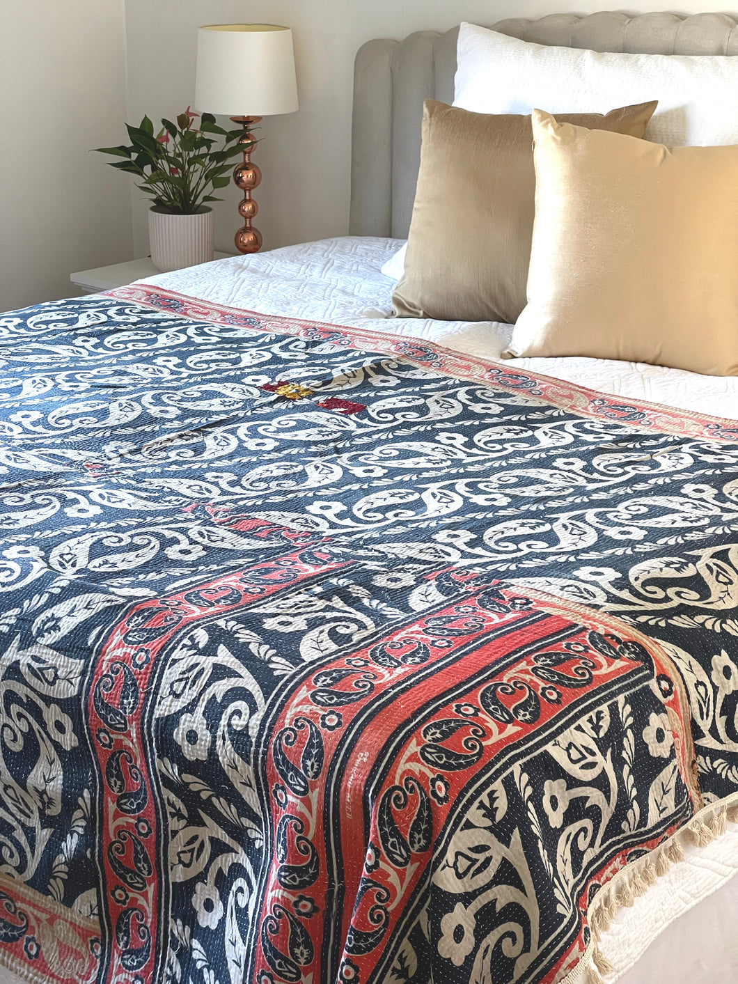 Vintage Sari Kantha Blanket