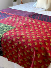 Load image into Gallery viewer, Vintage Sari Kantha Quilt
