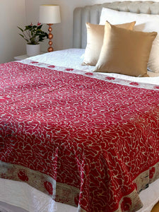 Vintage Sari Kantha Quilt