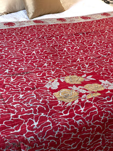 Vintage Sari Kantha Quilt