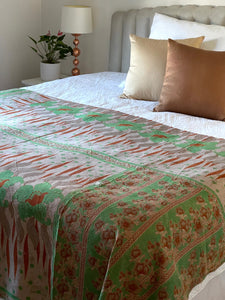 Vintage Sari Kantha Quilt