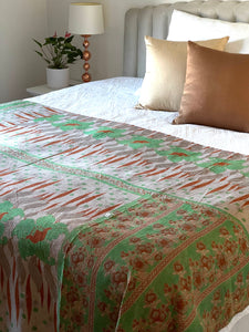 Vintage Sari Kantha Quilt