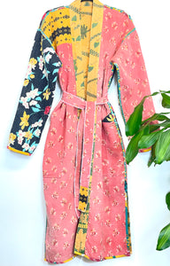 Vintage Kantha Kimono Robe