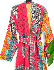 Vintage Kantha Kimono Robe