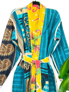 Vintage Kantha Kimono Robe