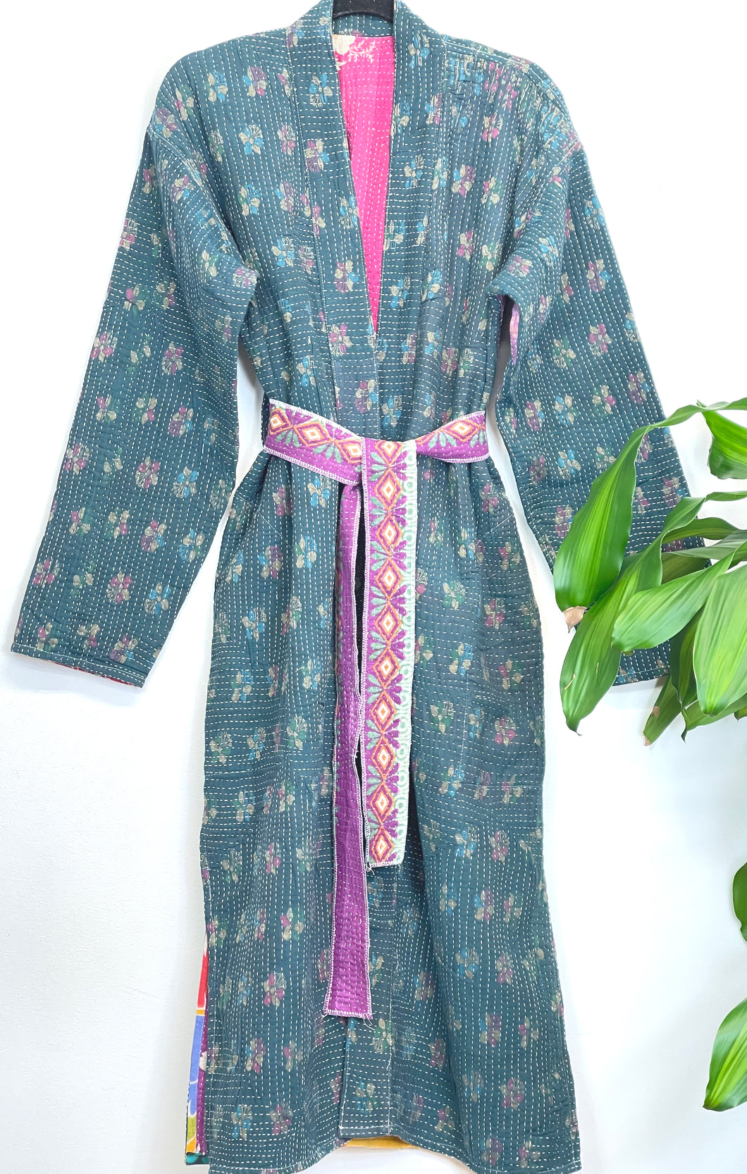 Vintage Kantha Kimono Robe