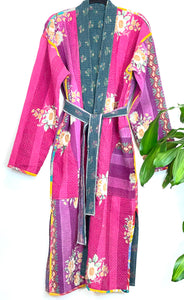 Vintage Kantha Kimono Robe