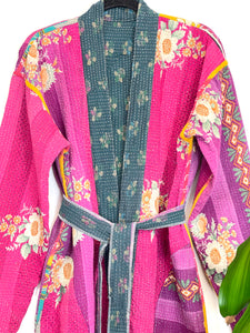 Vintage Kantha Kimono Robe