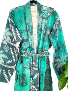 Vintage Kantha Kimono Robe