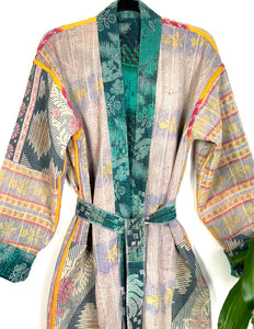 Vintage Kantha Kimono Robe