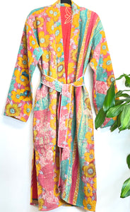 Vintage Kantha Kimono Robe