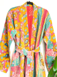 Vintage Kantha Kimono Robe