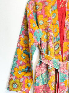 Vintage Kantha Kimono Robe