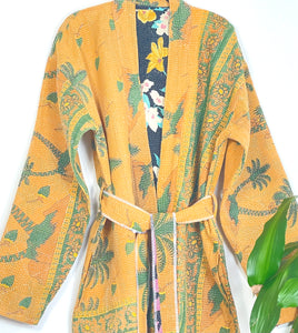 Vintage Kantha Kimono Robe