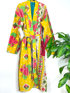 Vintage Kantha Kimono Robe